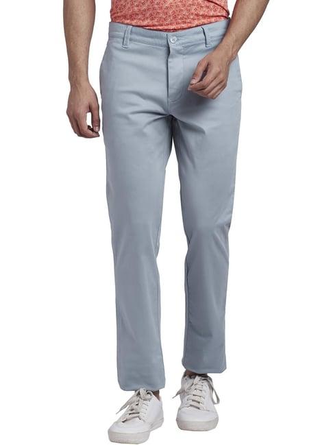 parx medium blue super slim fit trousers