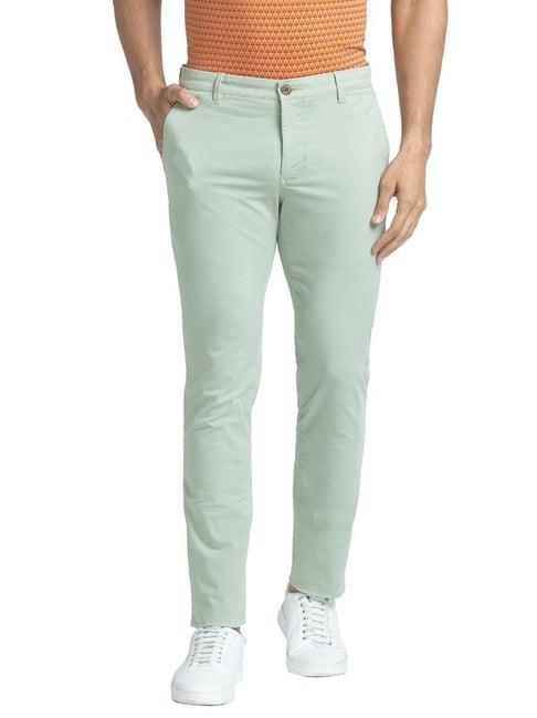 parx medium green super slim fit trousers