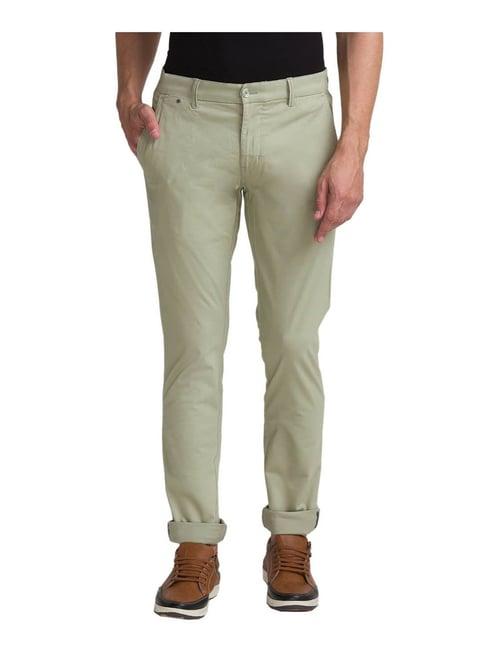 parx medium green tapered fit trousers