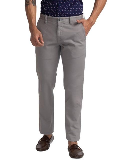 parx medium grey tapered fit trousers