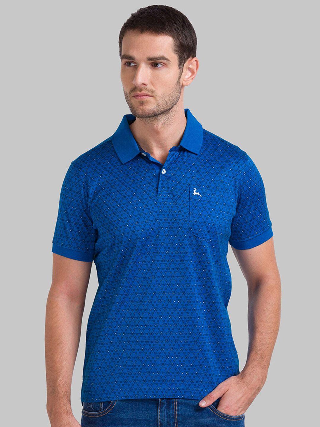 parx men's blue polo collar t-shirt