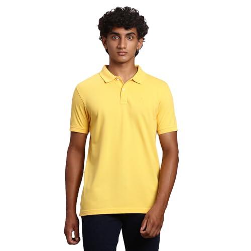 parx men's solid regular fit t-shirt (xmkb06157-y4_medium yellow
