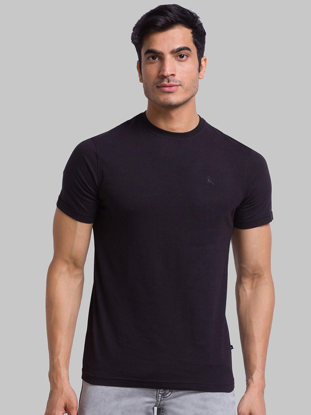 parx men black solid t-shirt