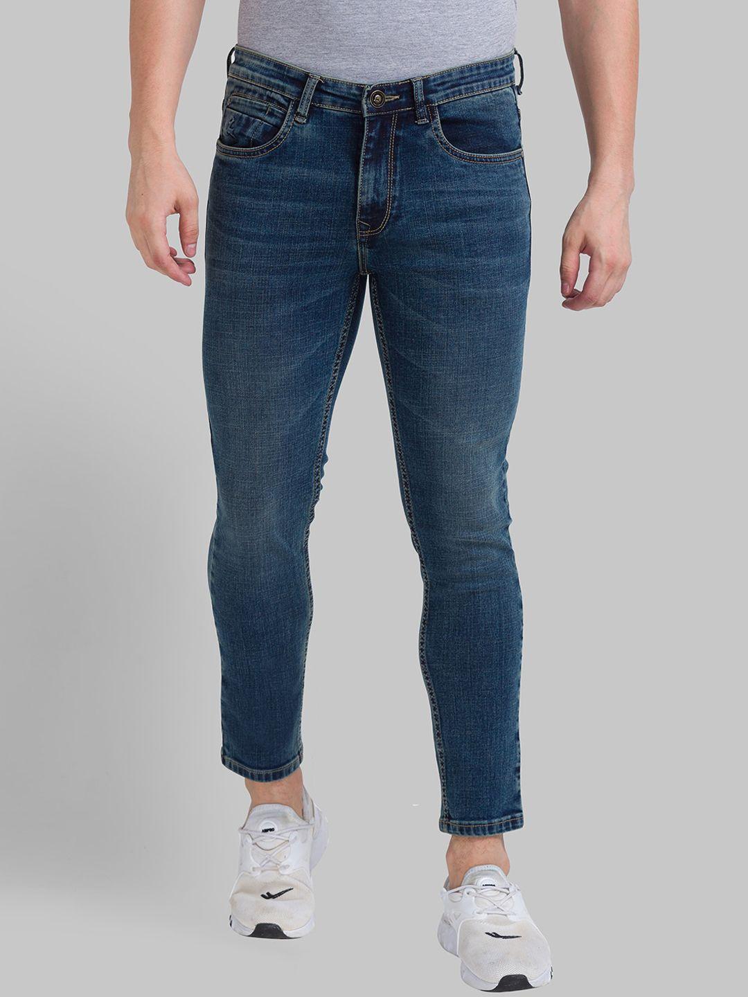 parx men blue skinny fit heavy fade denim jeans