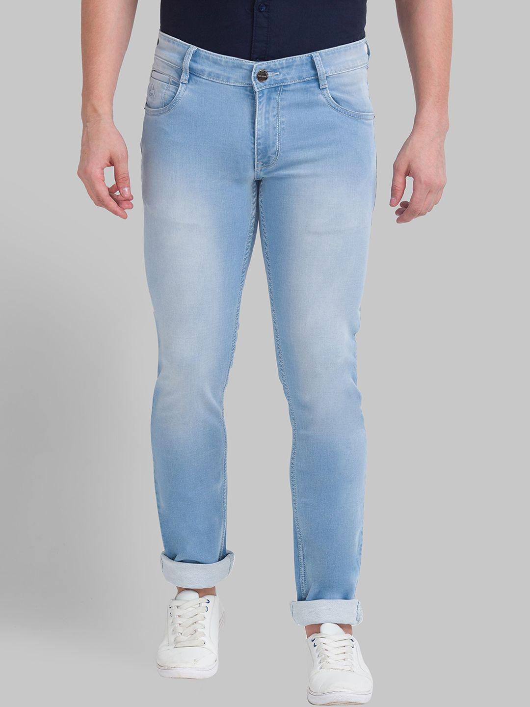 parx men blue tapered fit heavy fade jeans