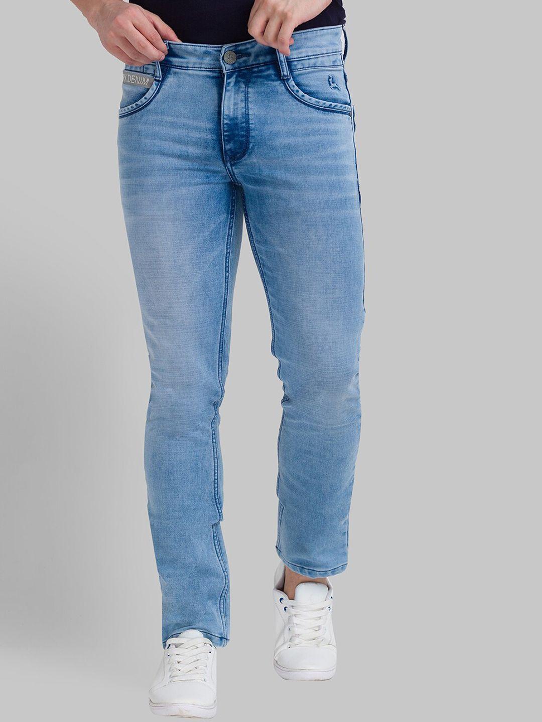 parx men blue tapered fit light fade stretchable jeans