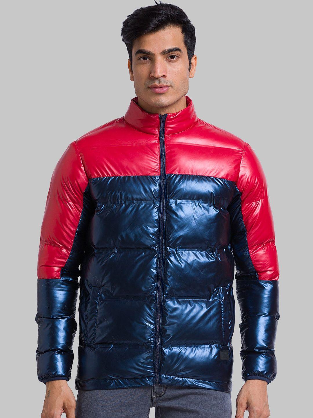 parx men colourblocked longline puffer jacket