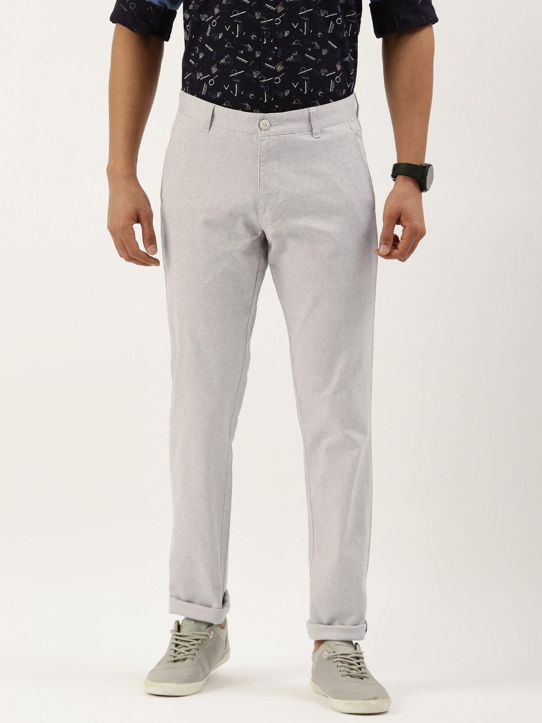 parx men flat front tapered fit low-rise casual trousers