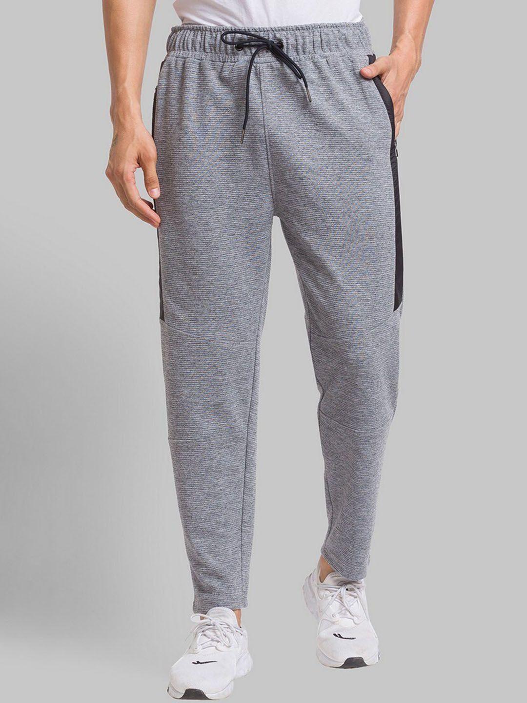 parx men grey solid slim fit track pants