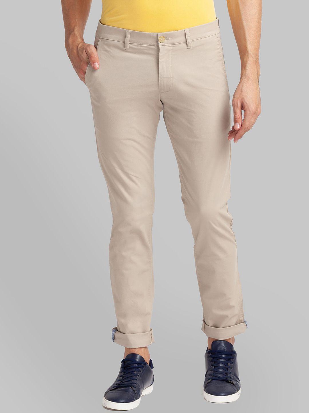 parx men grey tapered fit trousers