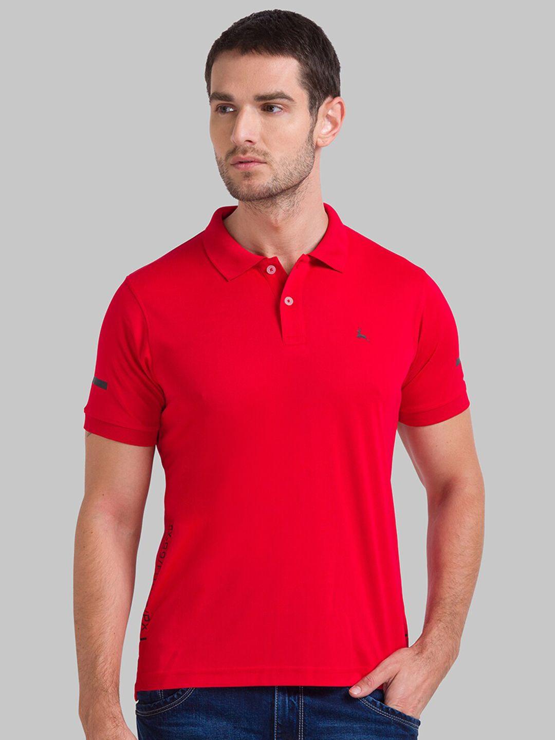 parx men red polo collar regular fit t-shirt