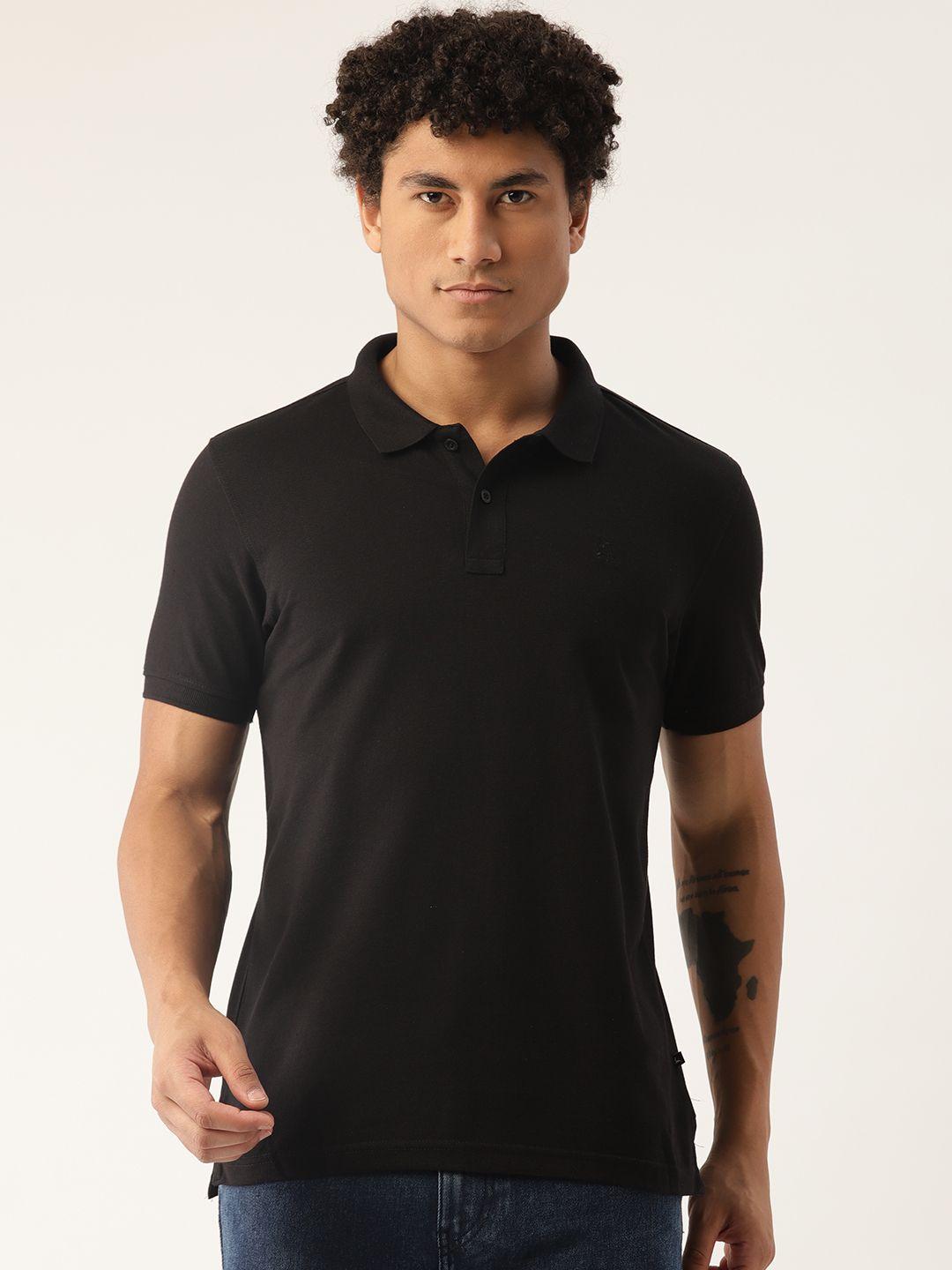 parx men solid polo collar t-shirt