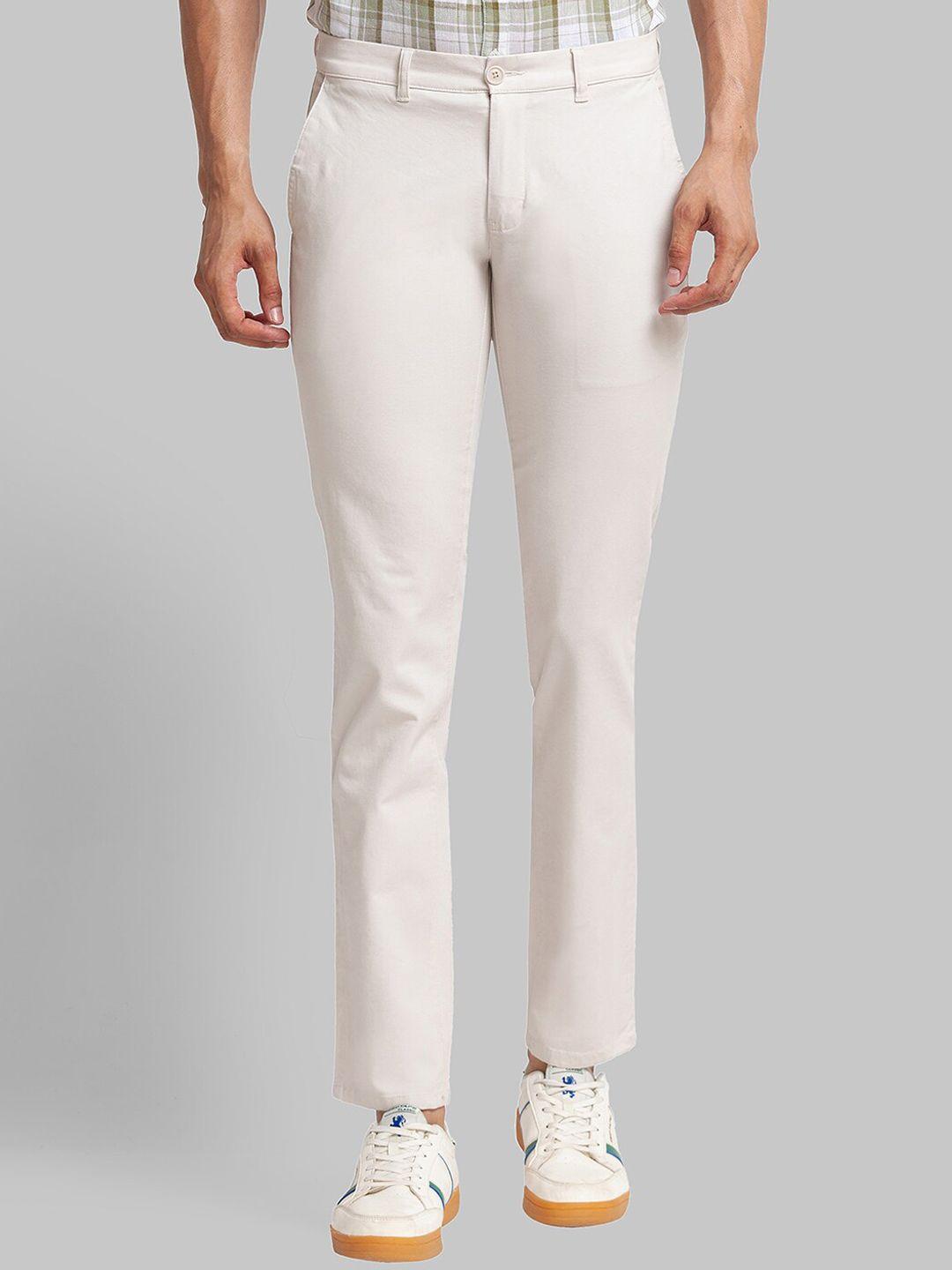 parx men tapered fit mid-rise regular trousers