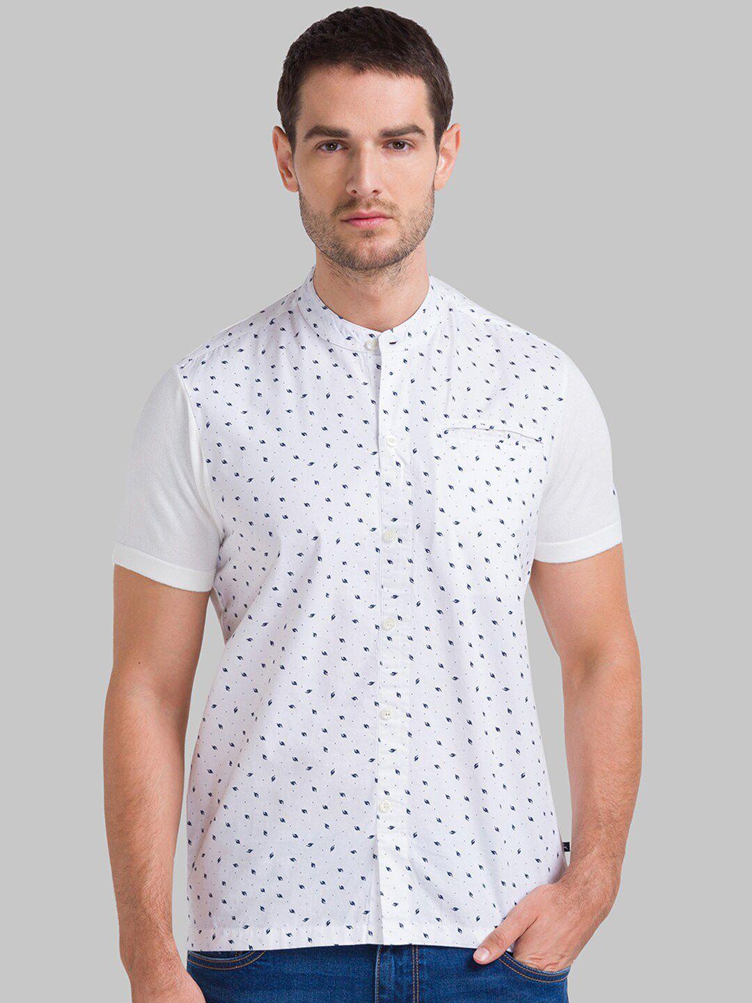 parx men white mandarin collar t-shirt