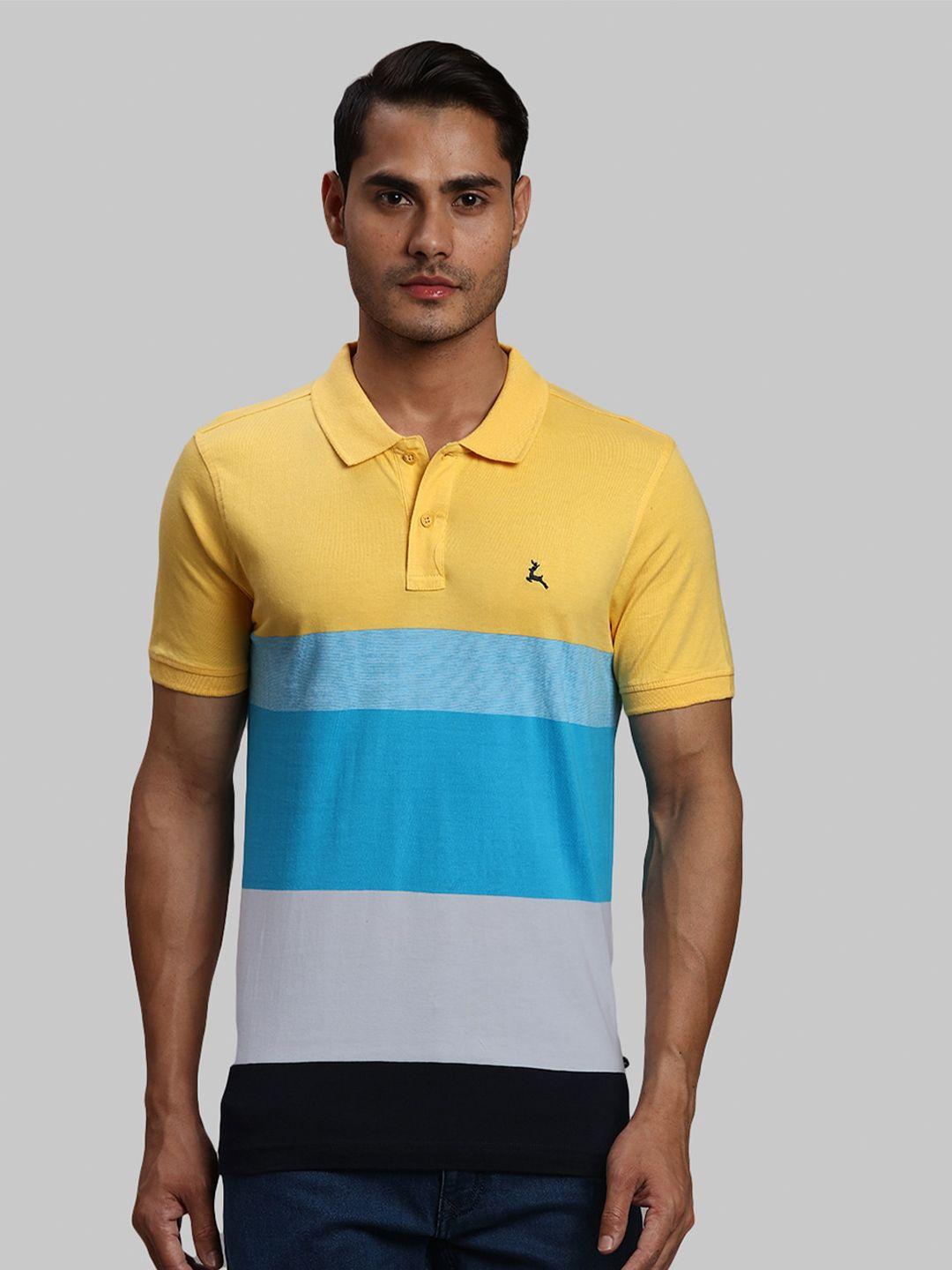parx men yellow striped henley neck t-shirt