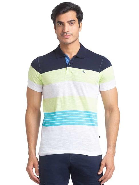 parx multicolor regular fit polo striped t-shirt