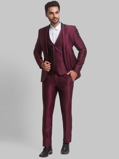 parx purple regular fit three piece suit