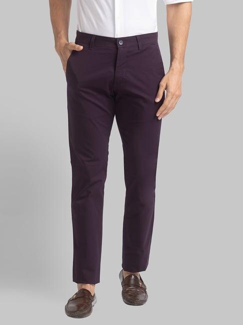 parx purple tapered fit trousers