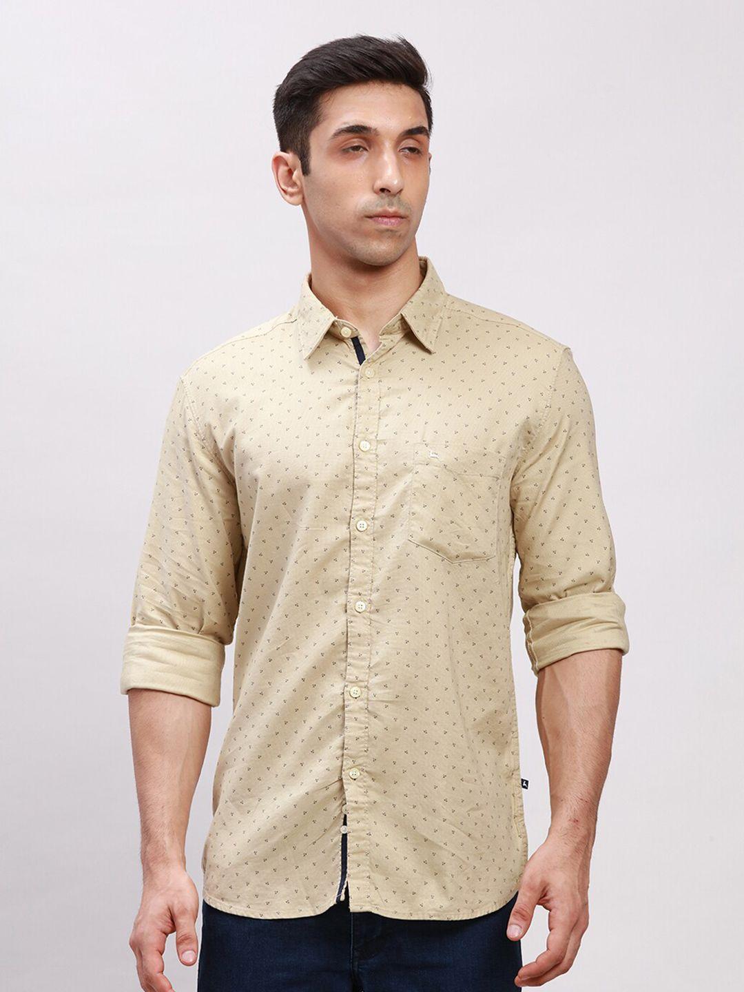 parx slim fit printed pure cotton casual shirt