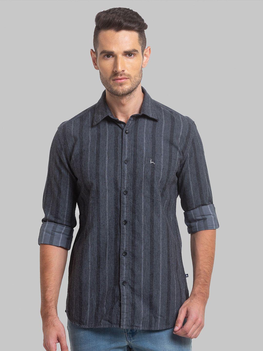 parx slim fit vertical stripes opaque casual shirt