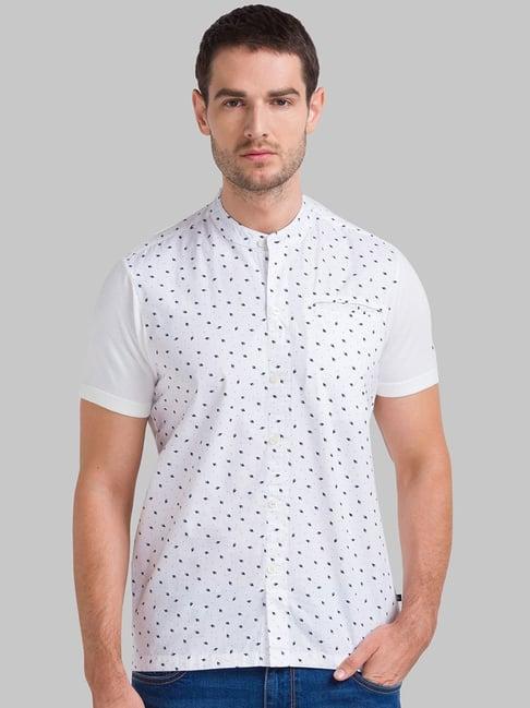 parx white cotton regular fit printed t-shirt