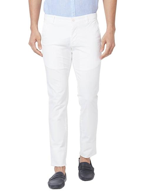 parx white super slim fit trousers