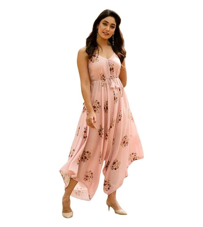 pasha india carnation pink camellia jumpsuit