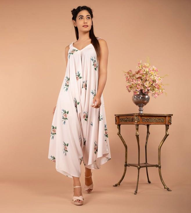 pasha india verbana pink floral finesse strap jumpsuit