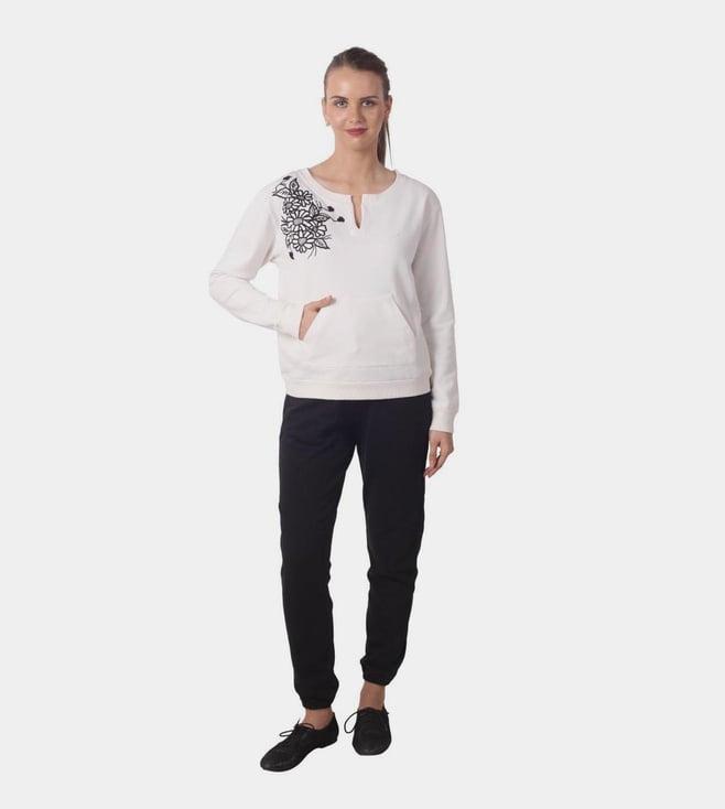 pashma white the holiday moon floral sweatshirt