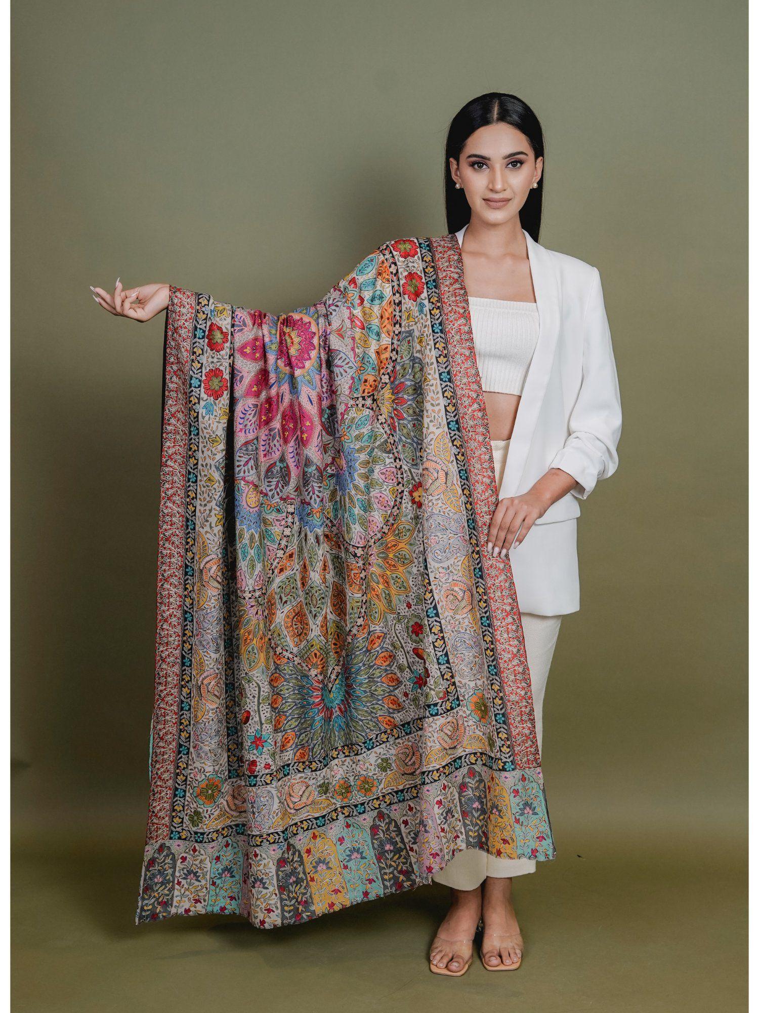 pashmina wool multi-color kalamkari shawl