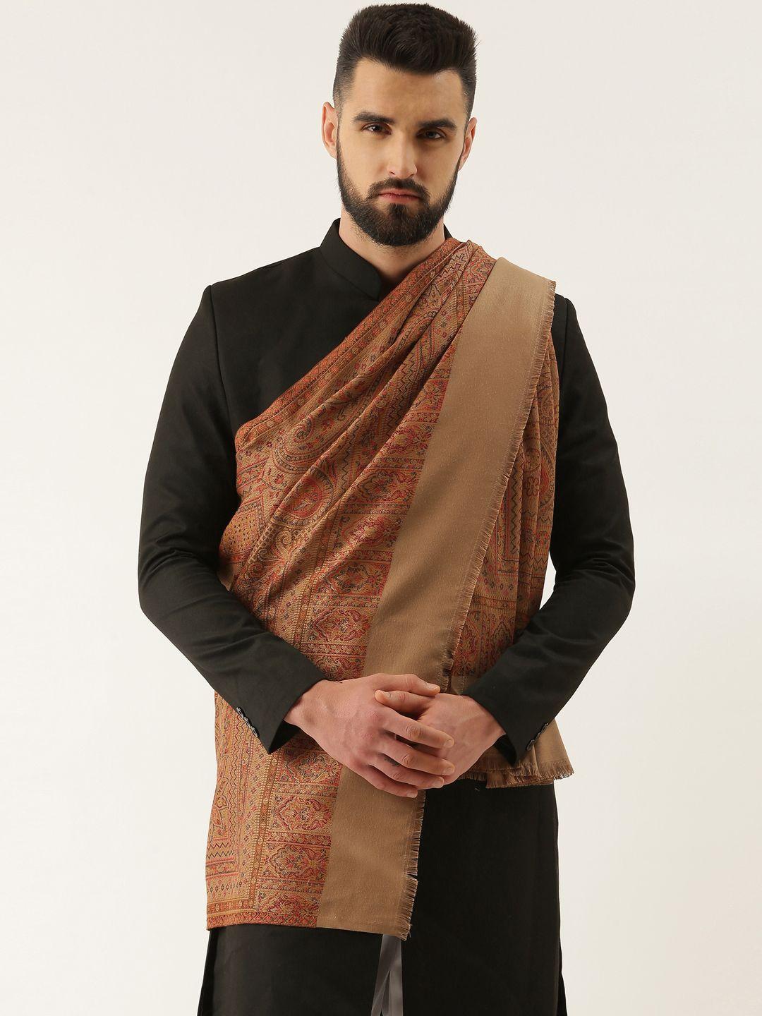 pashmoda men woven-design shawl