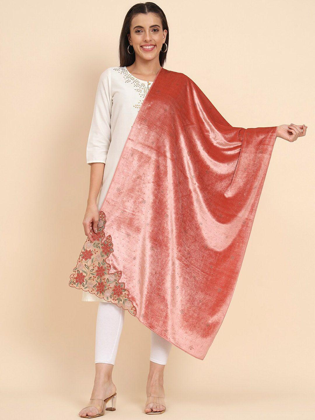 pashmoda velvet embellished & embroidered shawl