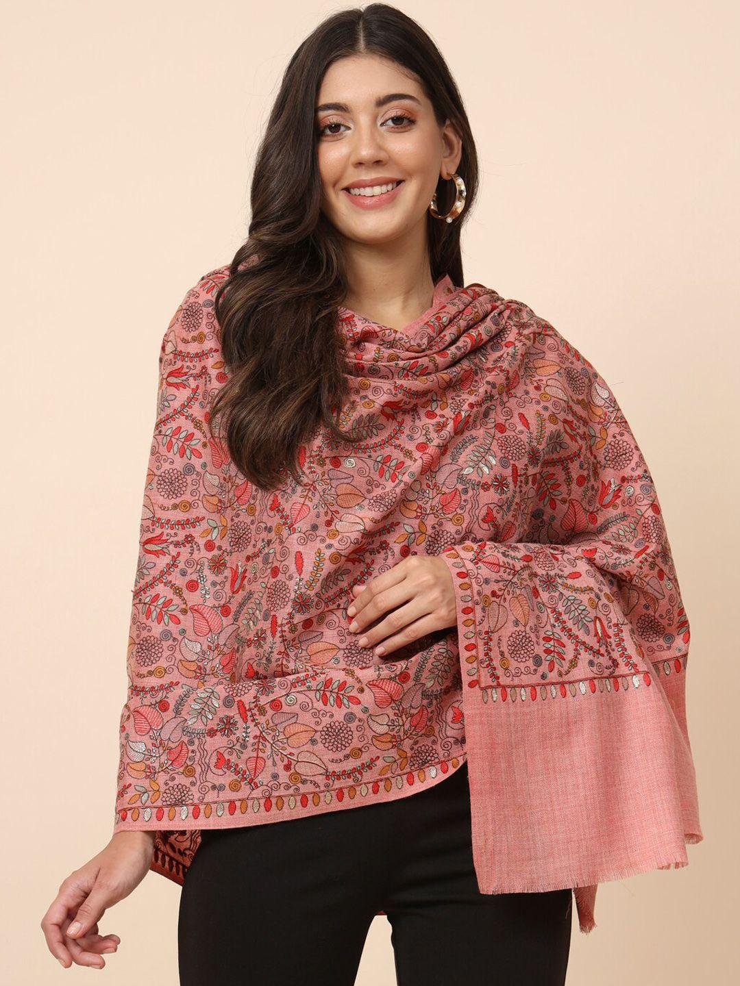 pashmoda ethnic motifs embroidered woollen shawl