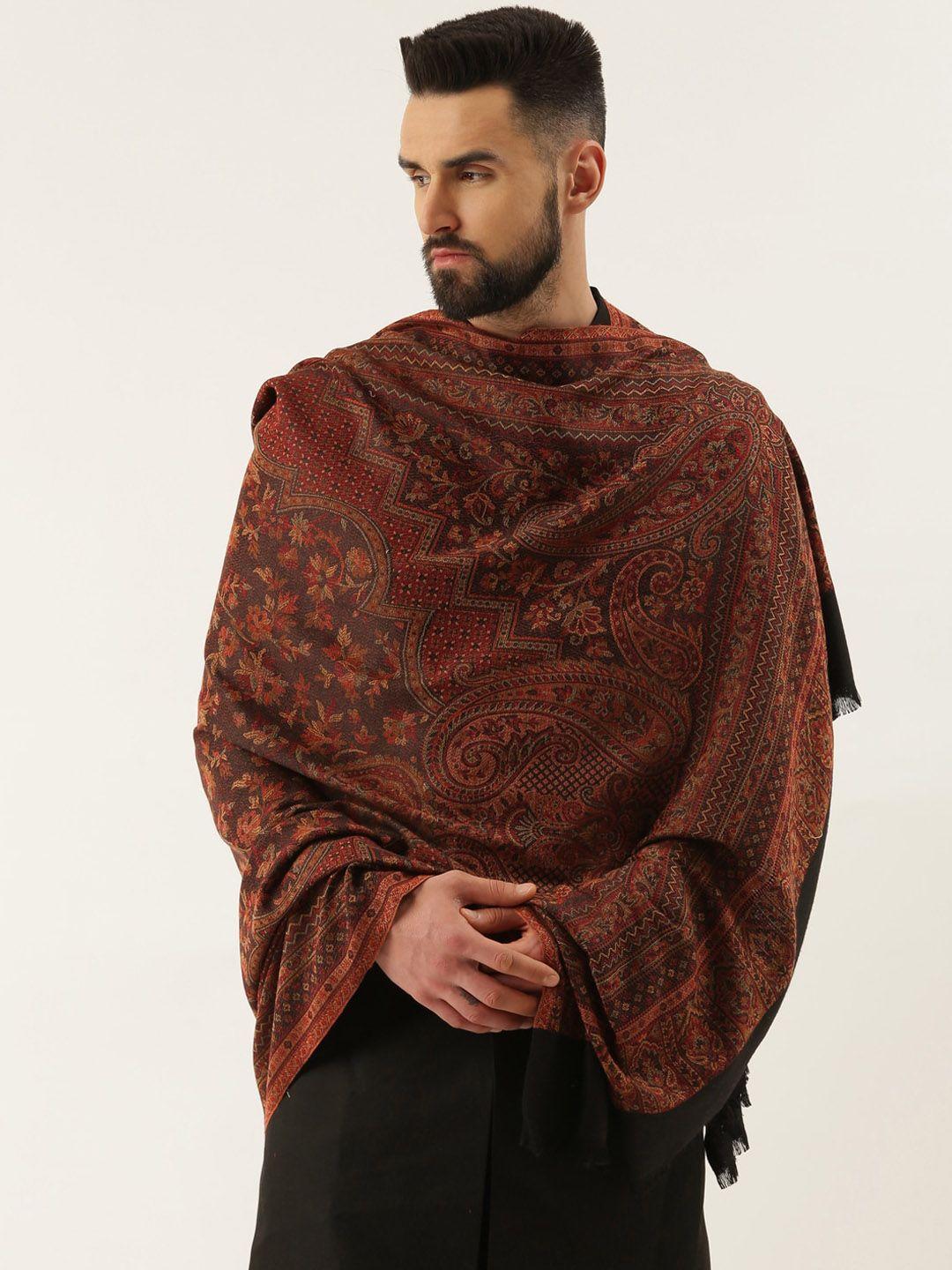 pashmoda men floral woven design shawl