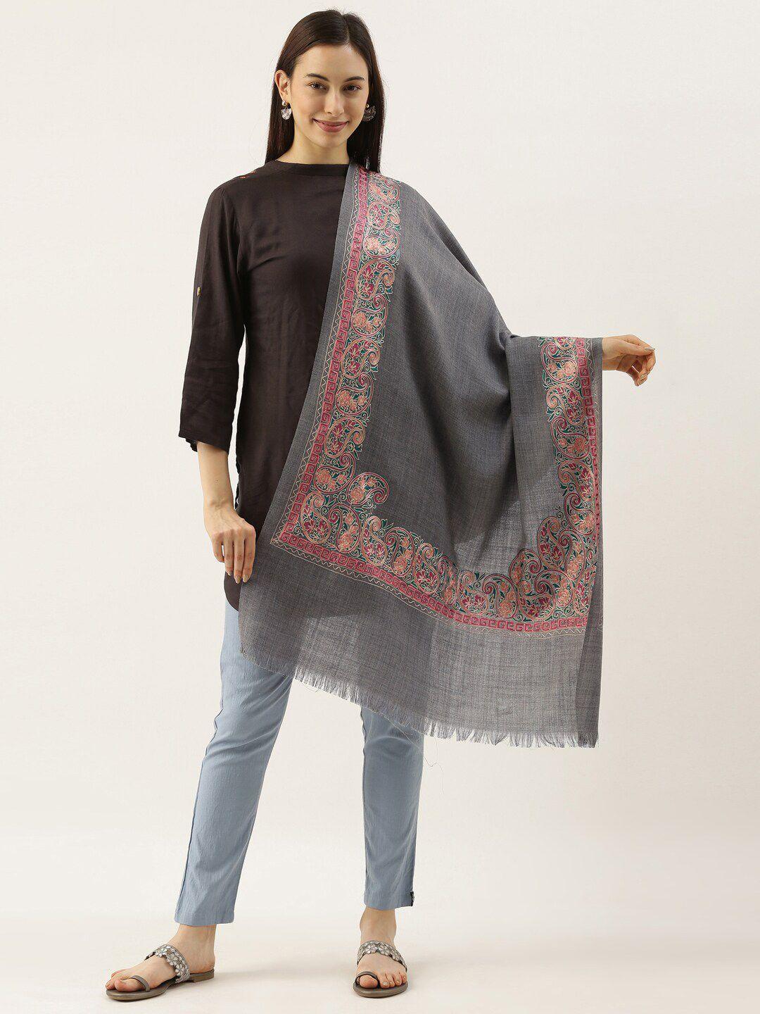 pashmoda nalki embroidered pure wool shawl
