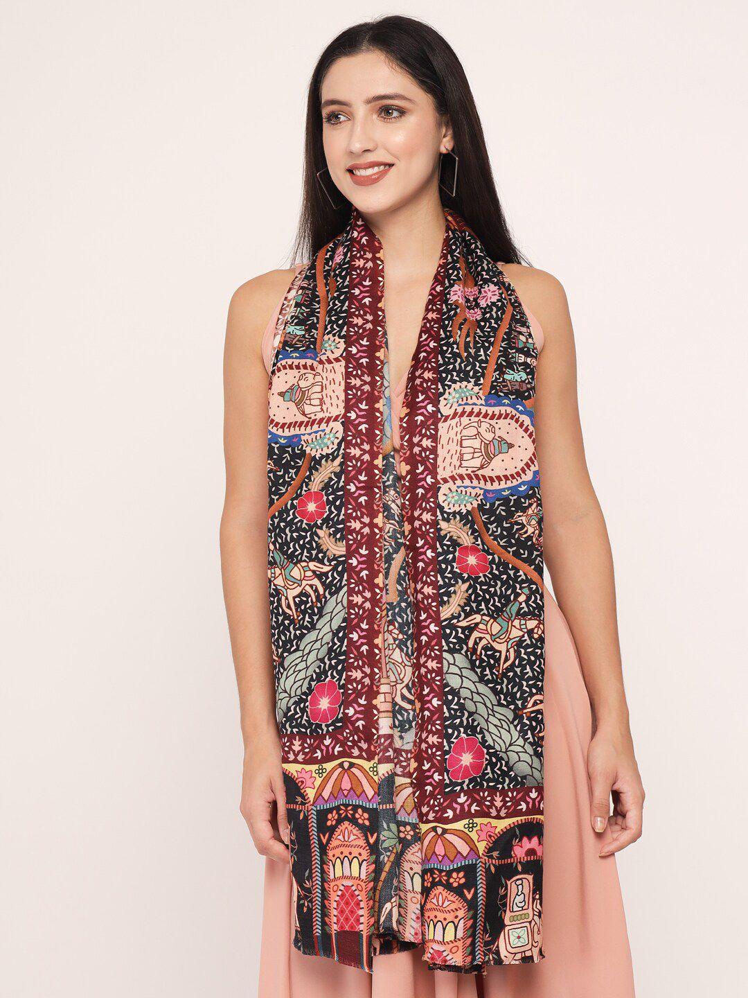 pashtush women ethnic motif printed shawl