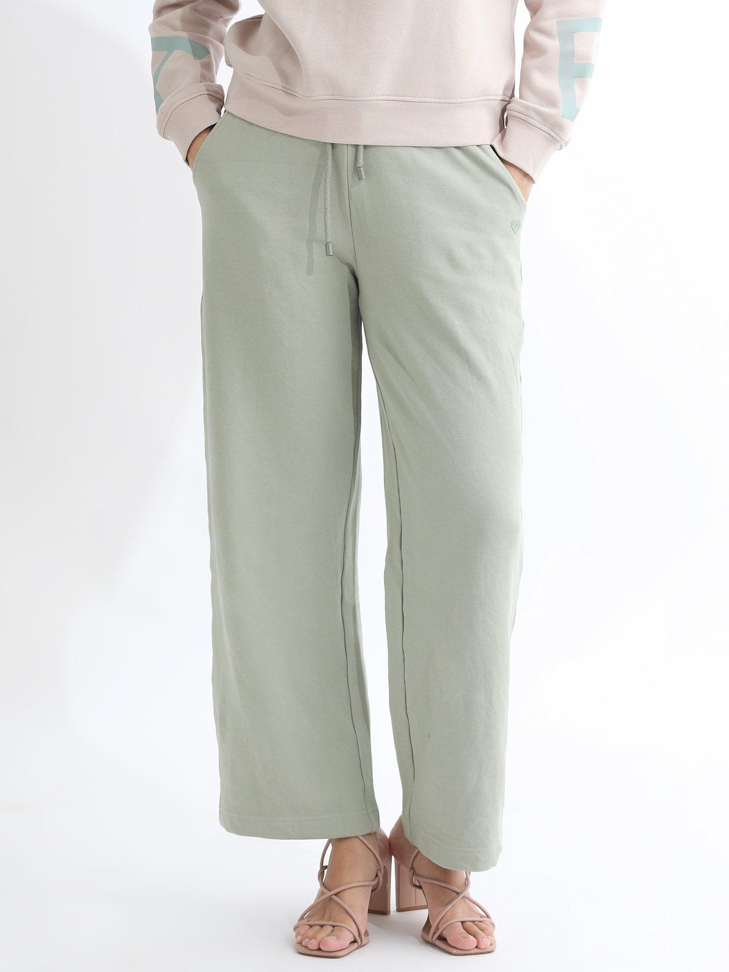 paso dusky green solid trouser