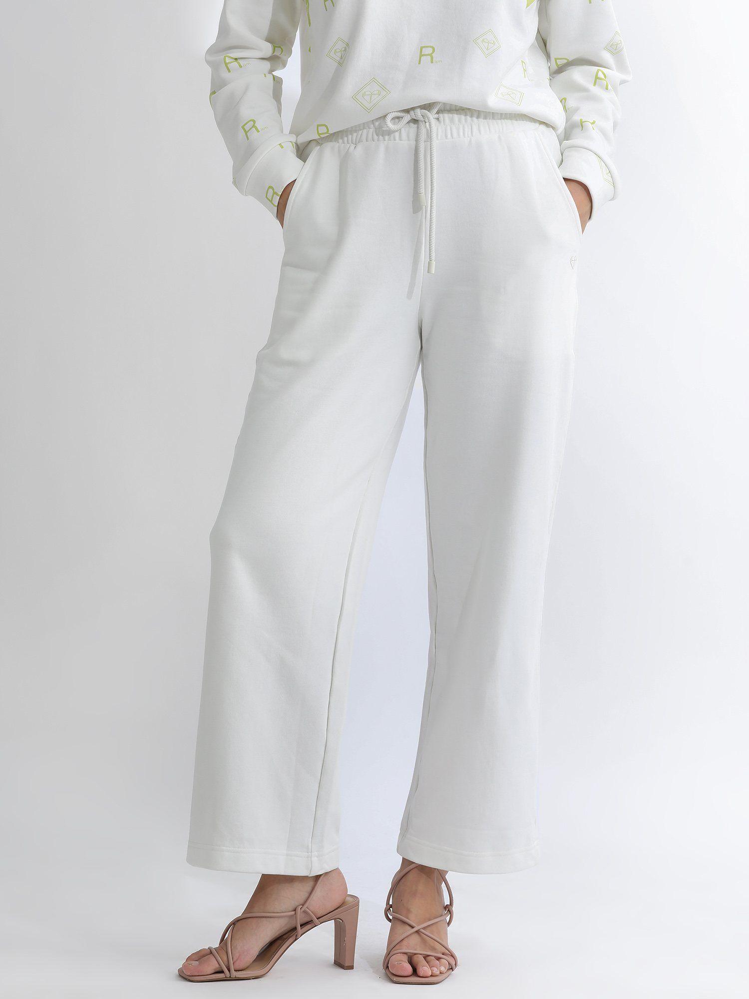 paso off white solid trouser