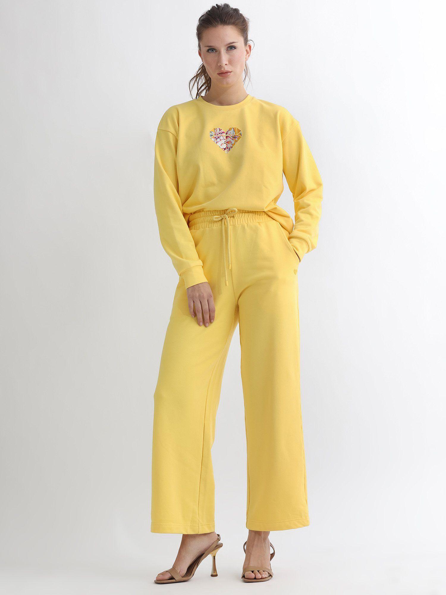 paso yellow solid trouser