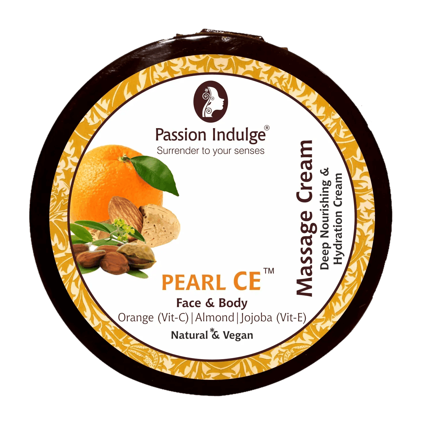passion indulge pearl-ce massage cream - orange (250g)