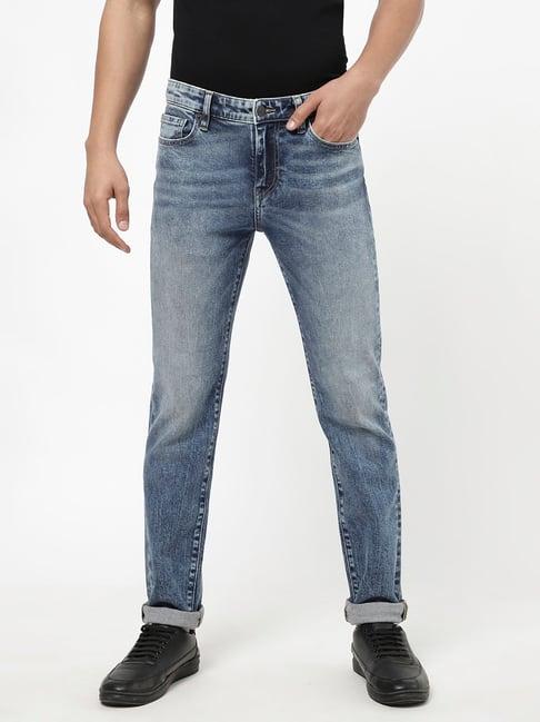 passion light blue comfort fit heavily washed jeans