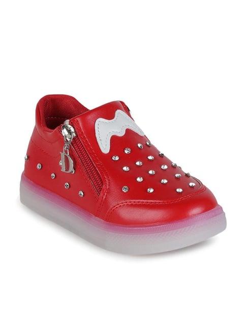 passion petals kids red led sneakers