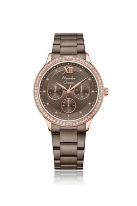 passion 35 mm brown dial stainless steel analogue watch for women - 2a48bfbrobo