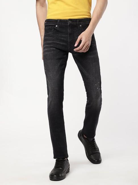 passion black slim fit lightly washed jeans