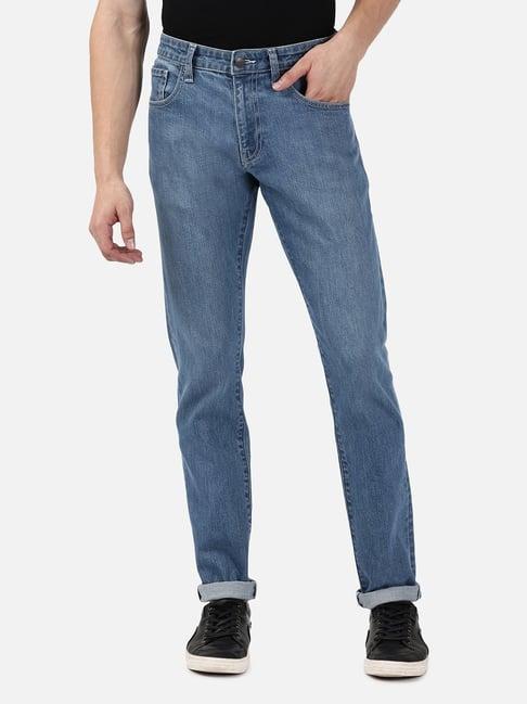 passion blue slim fit lightly washed jeans