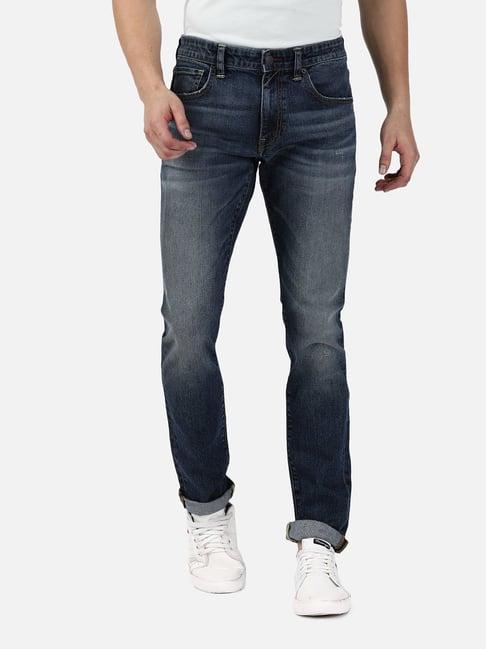 passion blue slim fit lightly washed jeans