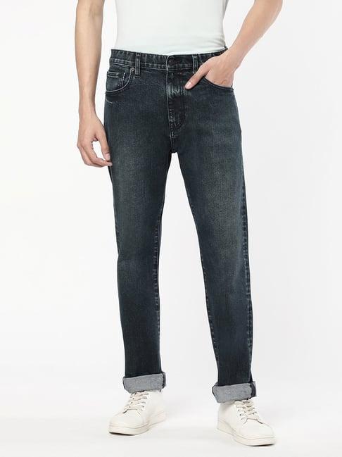 passion dark blue regular fit lightly washed jeans