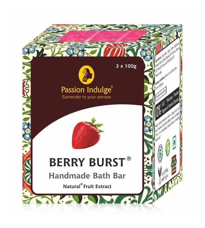 passion indulge natural handmade bath bar soap berry burst - 300 gm (pack of 3)