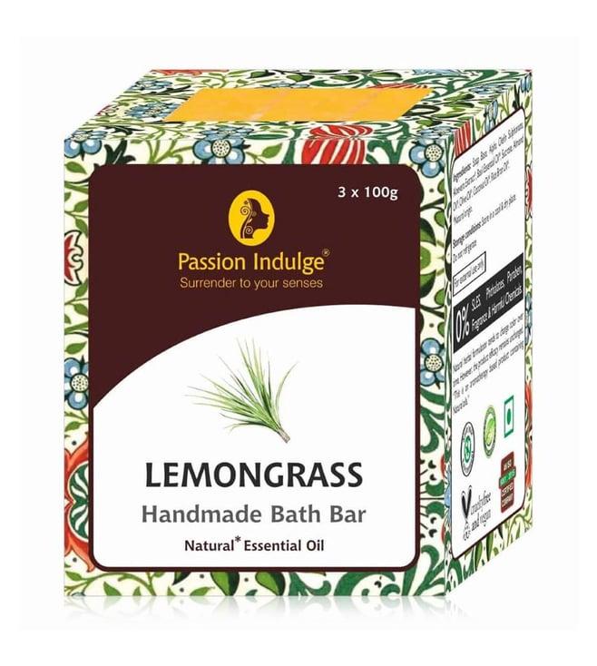 passion indulge natural handmade bath bar soap lemongrass - 300 gm (pack of 3)