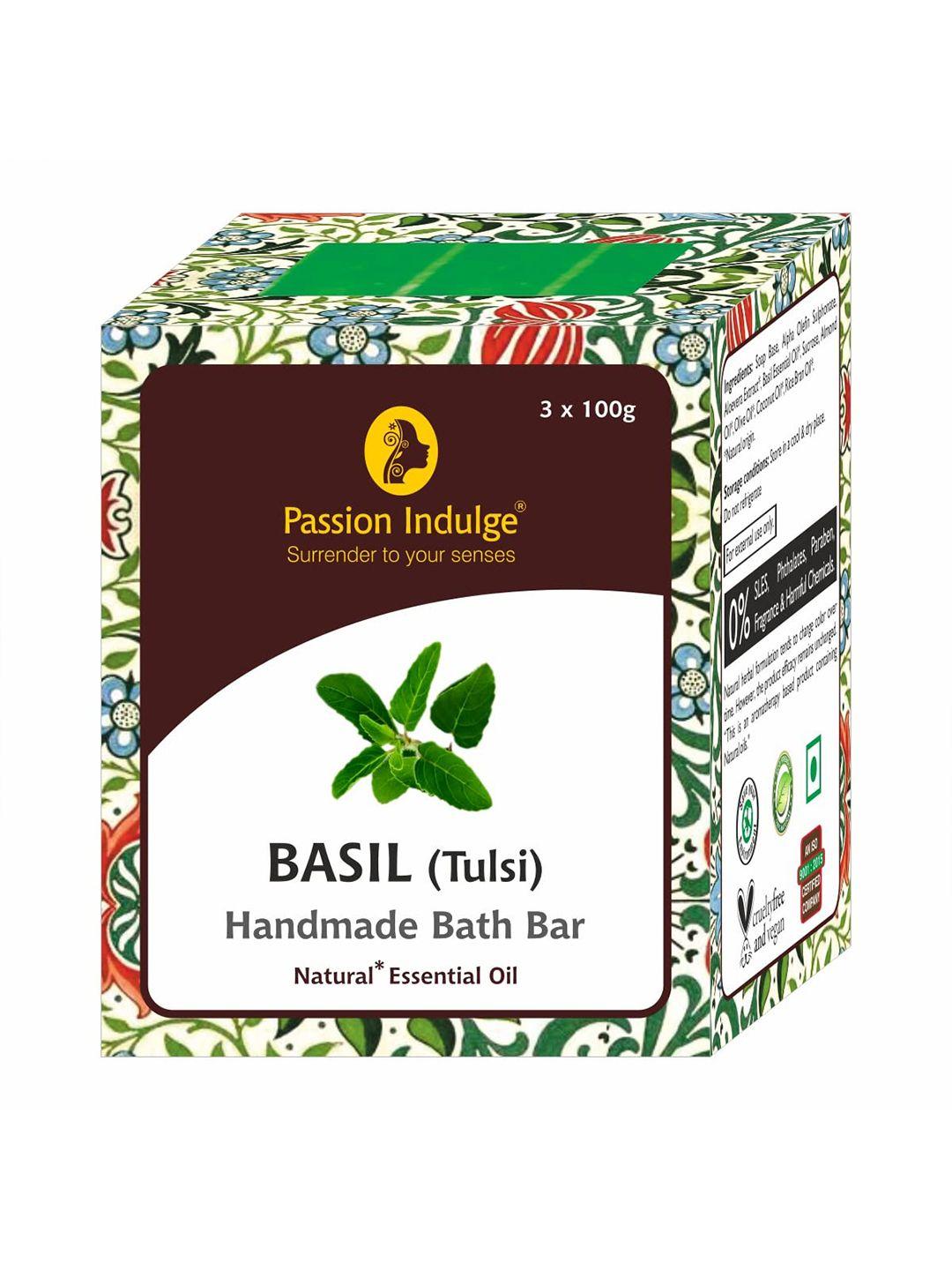 passion indulge pack of 3 natural handmade basil bath bar soaps